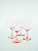 Ensemble De 4 Verres À Vin Rose - Art Nouveau - Début Xxème