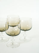 Lot De 5 Verres À Vin En Verre Fumé - 1970