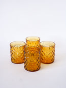 Lot De 4 Verres À Whisky En Verre Ambré - 1970