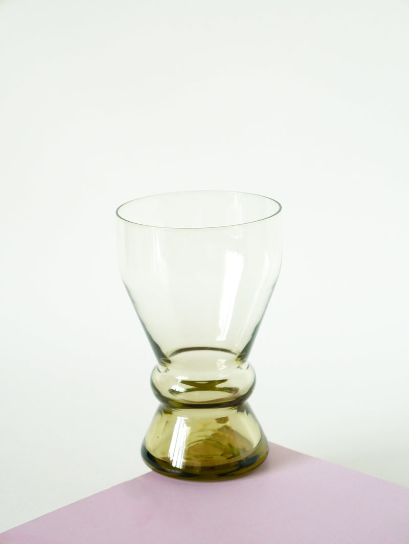 Ensemble De 6 Verres Long Drink Art Déco En Verre Ambré - 1930