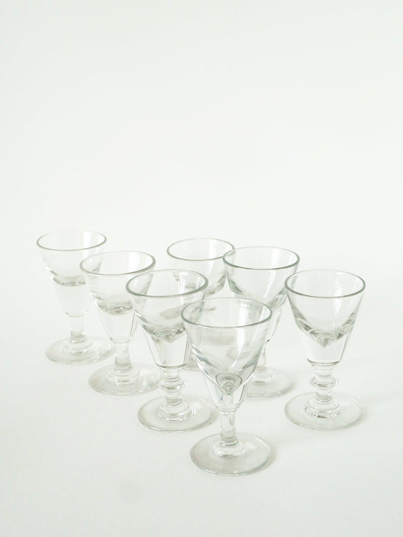 Ensemble De 7 Verres À Liqueur / Absinthe Dépareillés - 1930