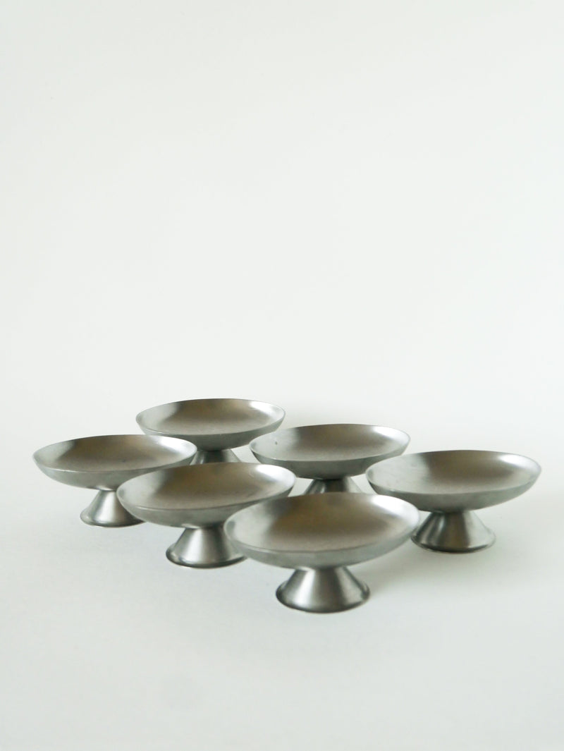 Lot De 6 Coupes À Glaces En Inox Ovales - Design - 1970