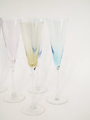 Ensemble De 5 Flûtes À Champagne En Verre Coloré - Design - 1970