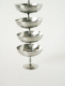 Ensemble De 6 Coupes À Glace En Inox Hautes Et Mats - Pieds Fins Forme Libre - Design - 1970