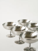 Ensemble De 6 Coupes À Glace En Inox Hautes Et Mats - Pieds Fins Forme Libre - Design - 1970