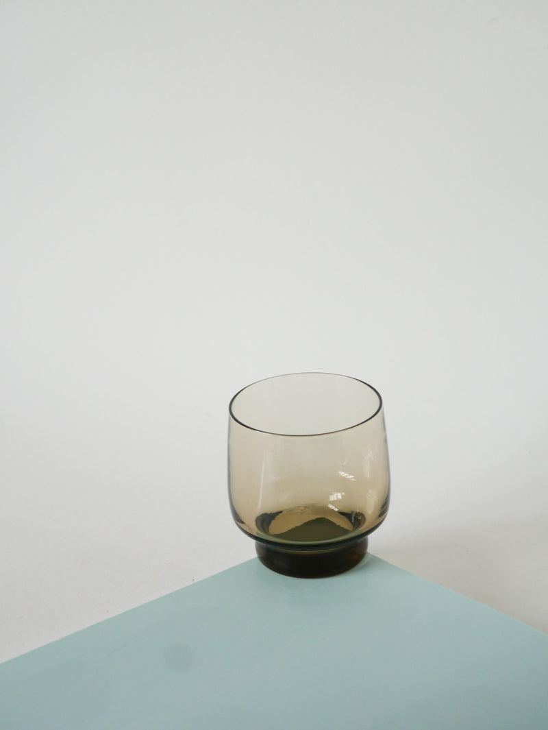Lot De 4 Verres À Eau En Verre Fumé, Design, 1970
