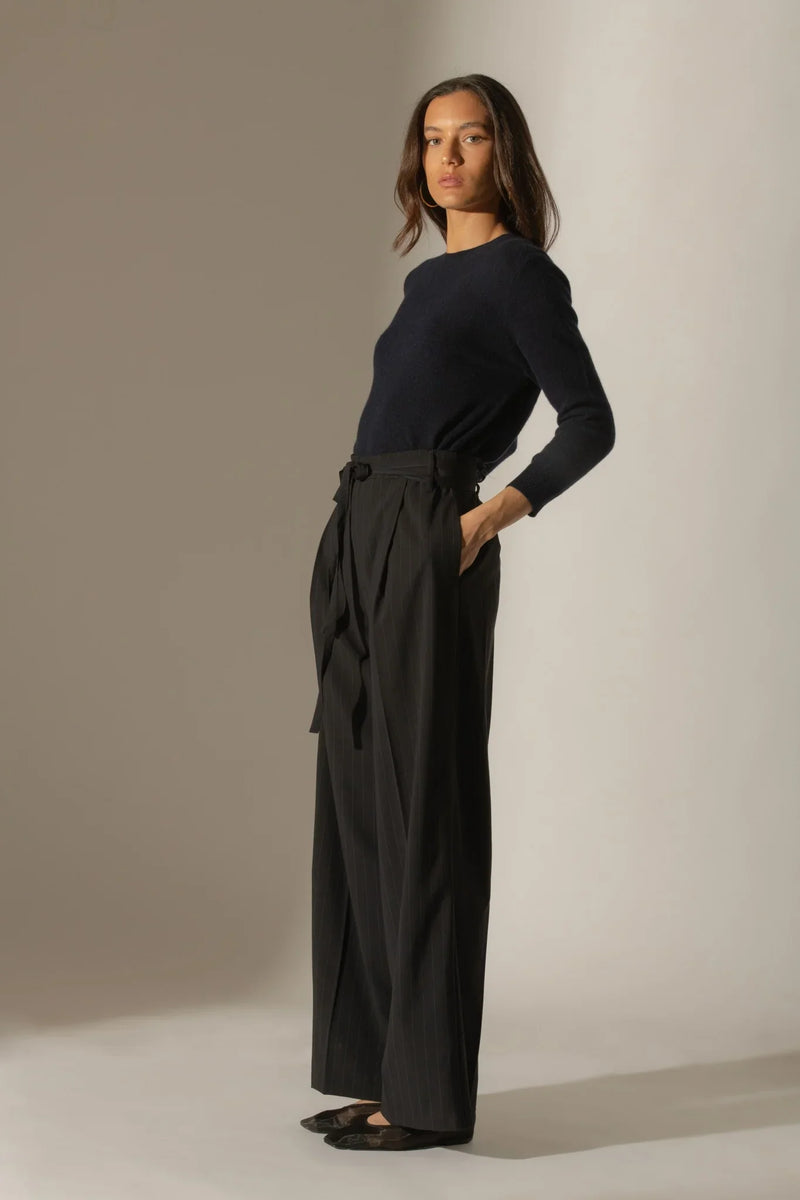 Pull Col Rond Boutonné Dos - Vanessa - Navy