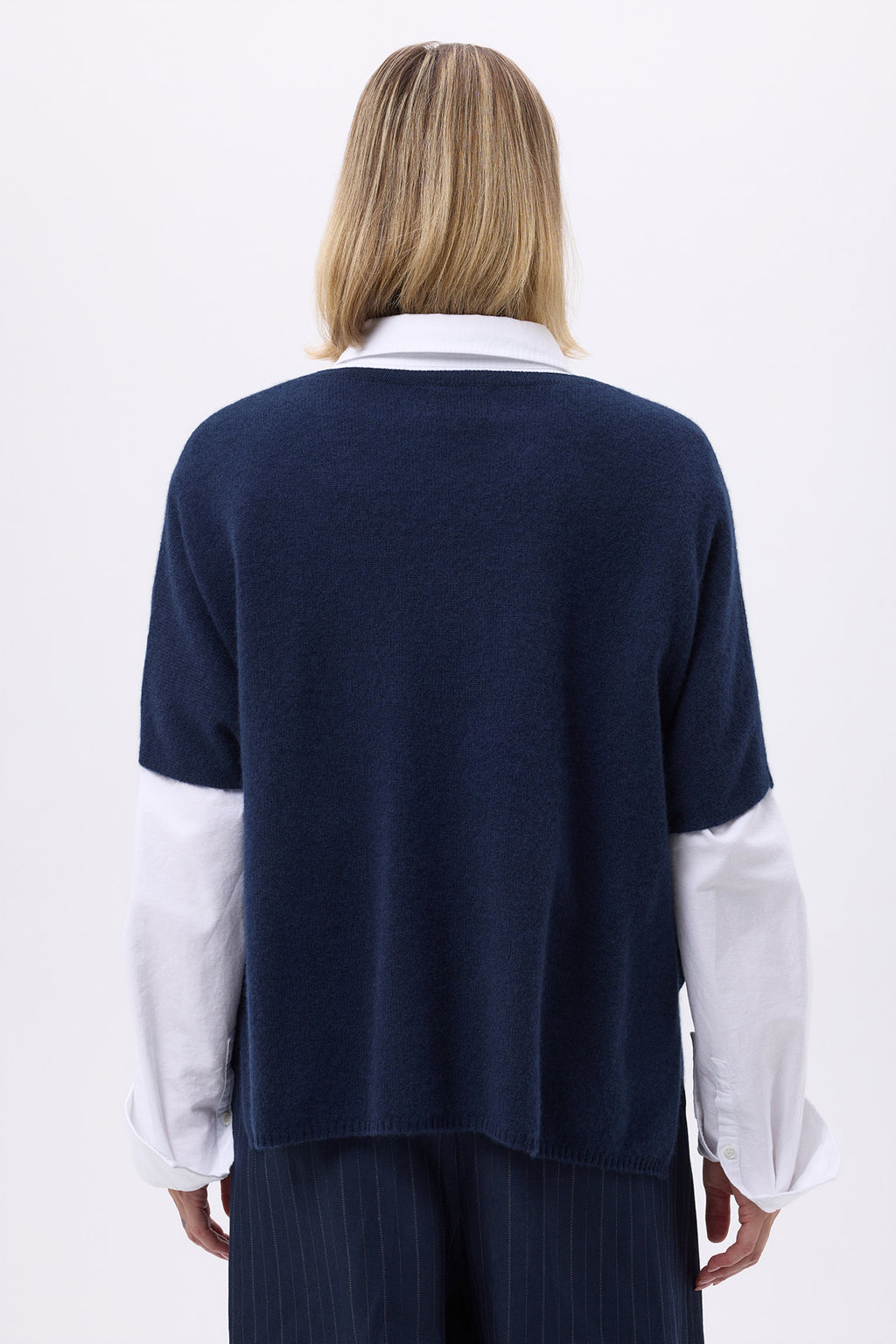 Pull Oversize Col V Sans Hommeche F Vanina - Bleu Marine - Femme
