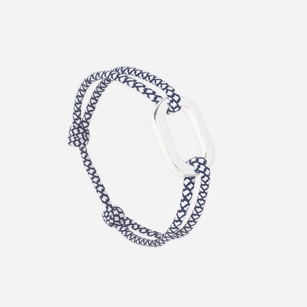 Bracelet Varech - Bleu Marine & Blanc