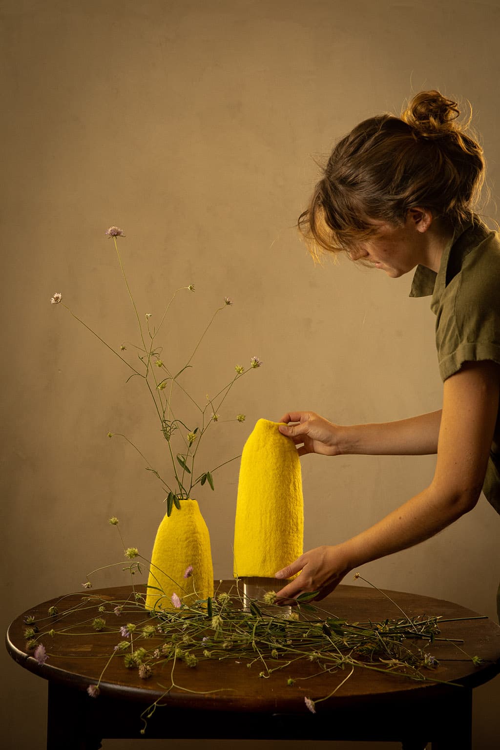 Enfärgat Klockformat Vasfodral - Citron