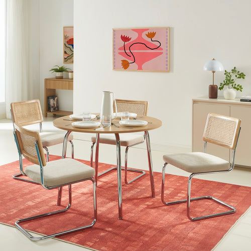 Vassi - Mesa de comedor redonda - Efecto roble