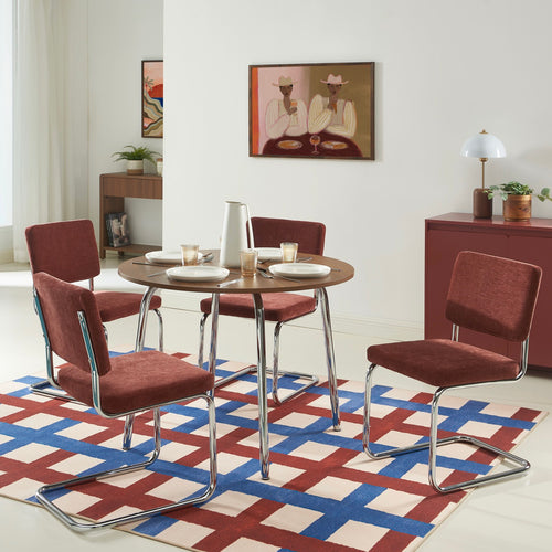 Vassi - Mesa de comedor redonda - Efecto nogal