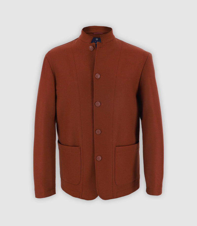 Veste Col Mao Terracota