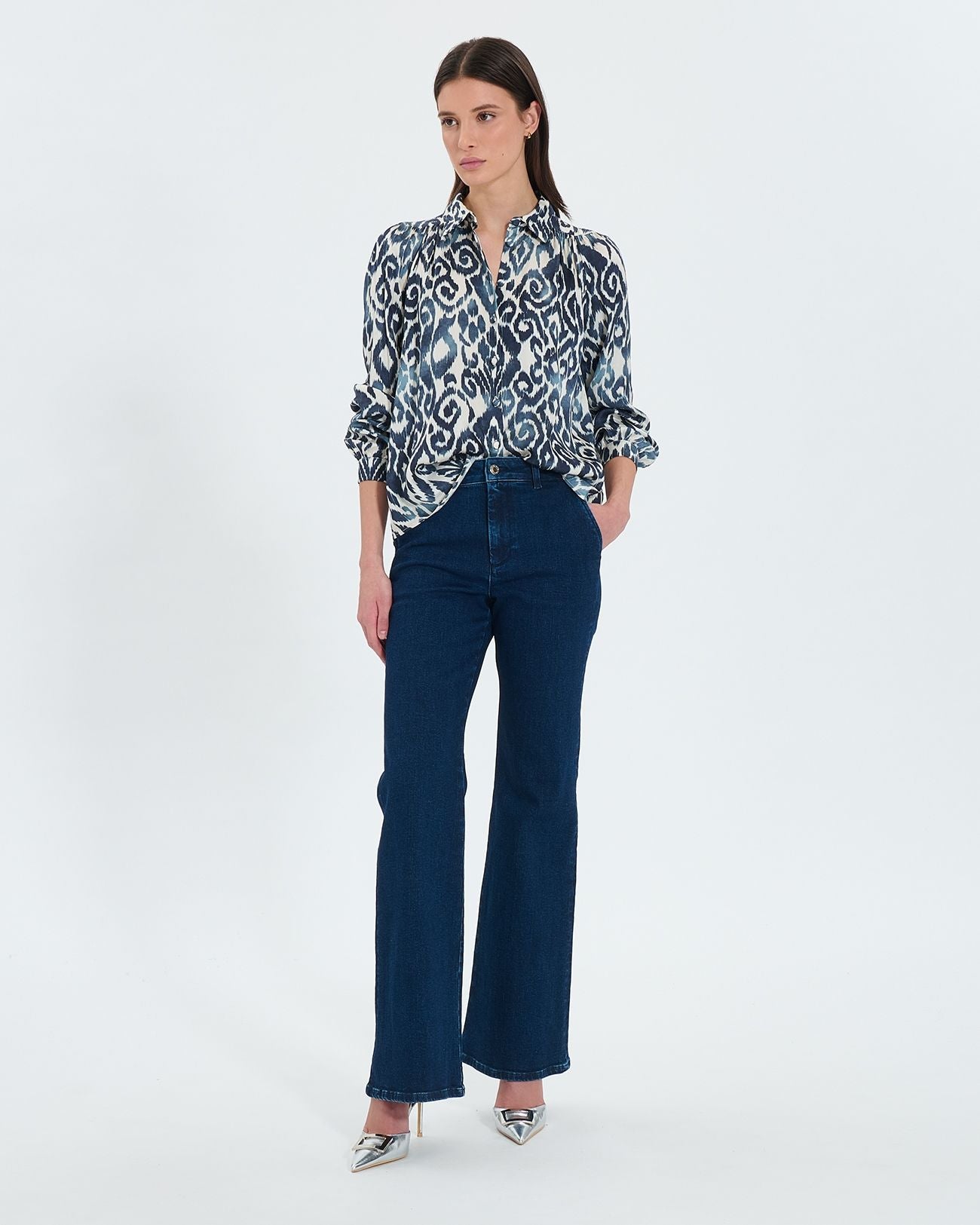 Summer wave print shirt_1
