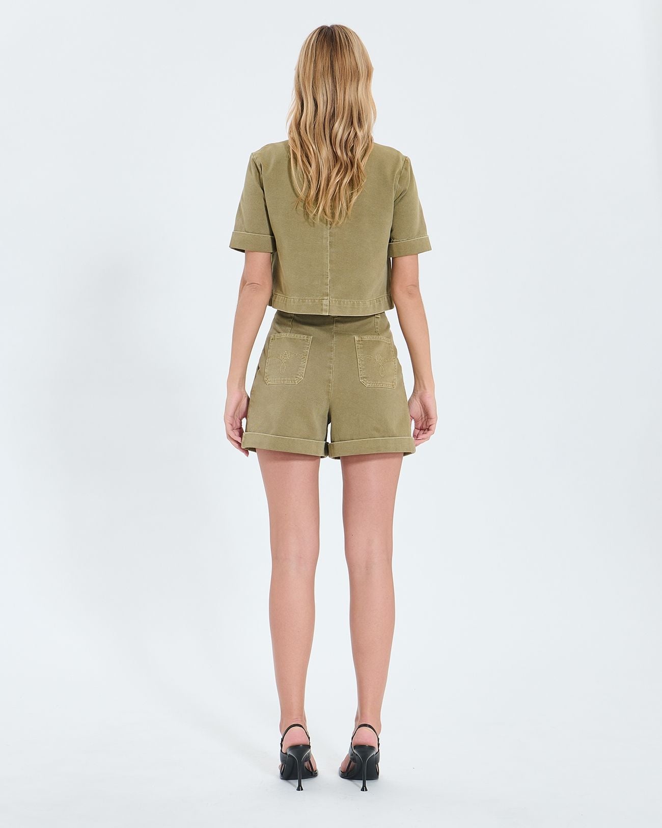 Straight khaki denim shirt_2