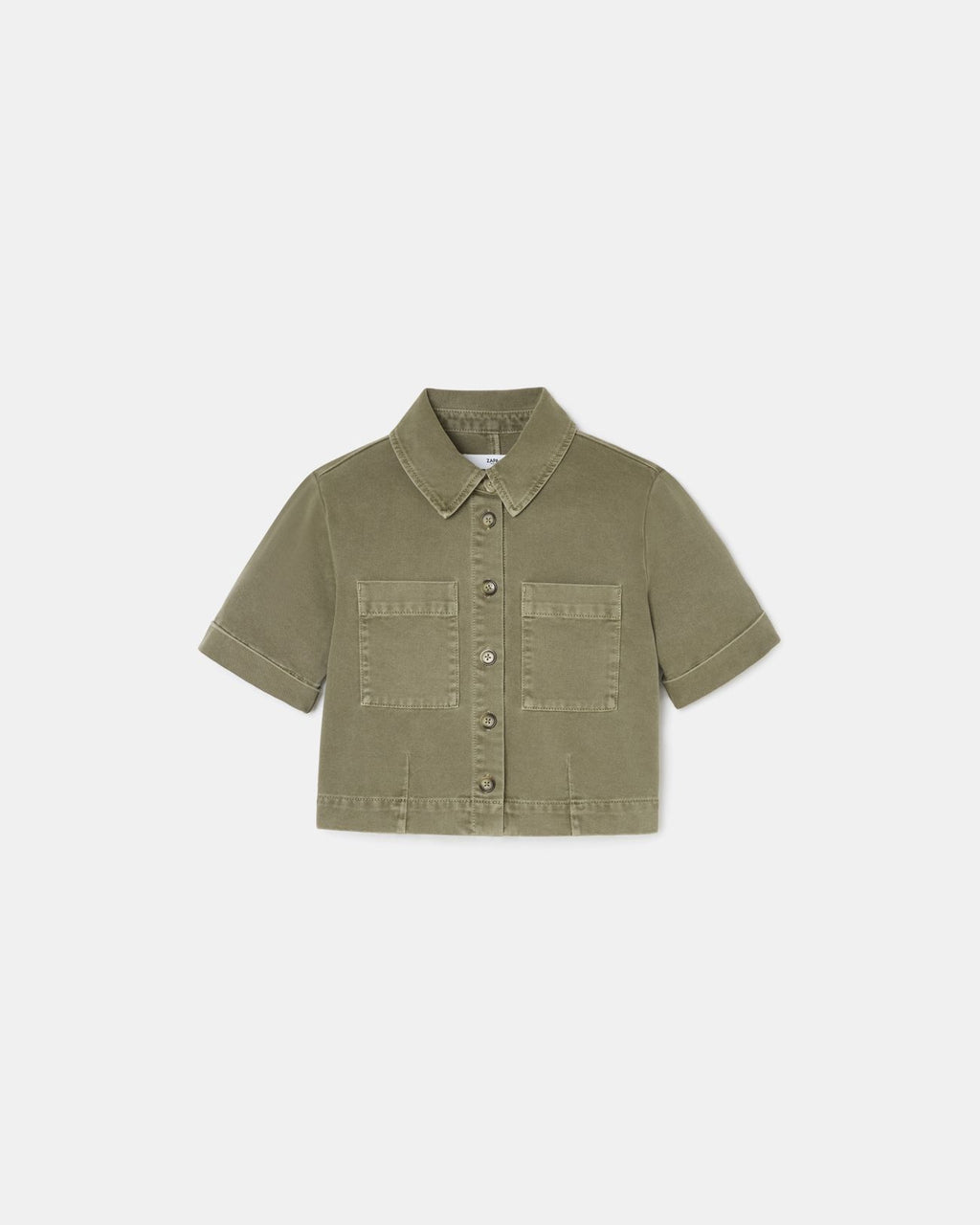 Straight khaki denim shirt_4
