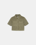 Straight khaki denim shirt_4