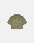 Straight khaki denim shirt_4