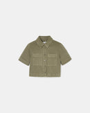 Chemise droite en jean kaki_4