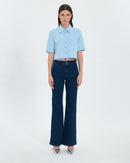 Chemise courte en crêpe bleu ciel_4