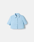 Chemise courte en crêpe bleu ciel_5