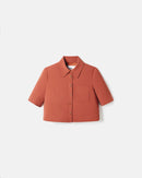 Chemise courte en crêpe brique_5