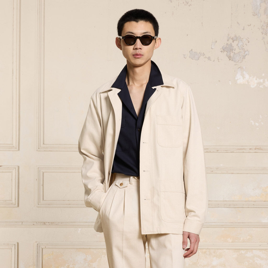 Veste De Travail En Coton Écrue The Bradery