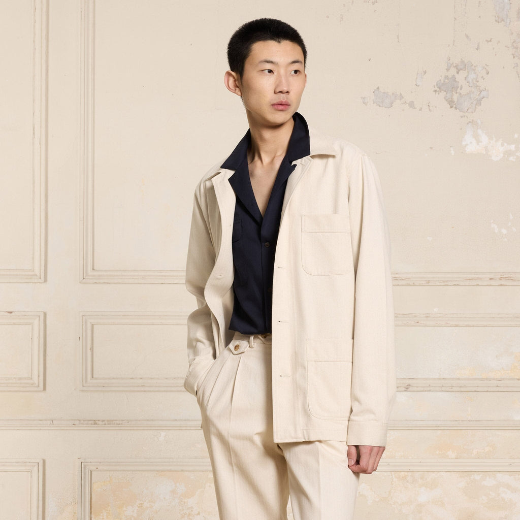 Veste De Travail En Coton Écrue