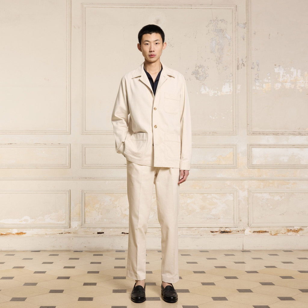 Veste De Travail En Coton Écrue