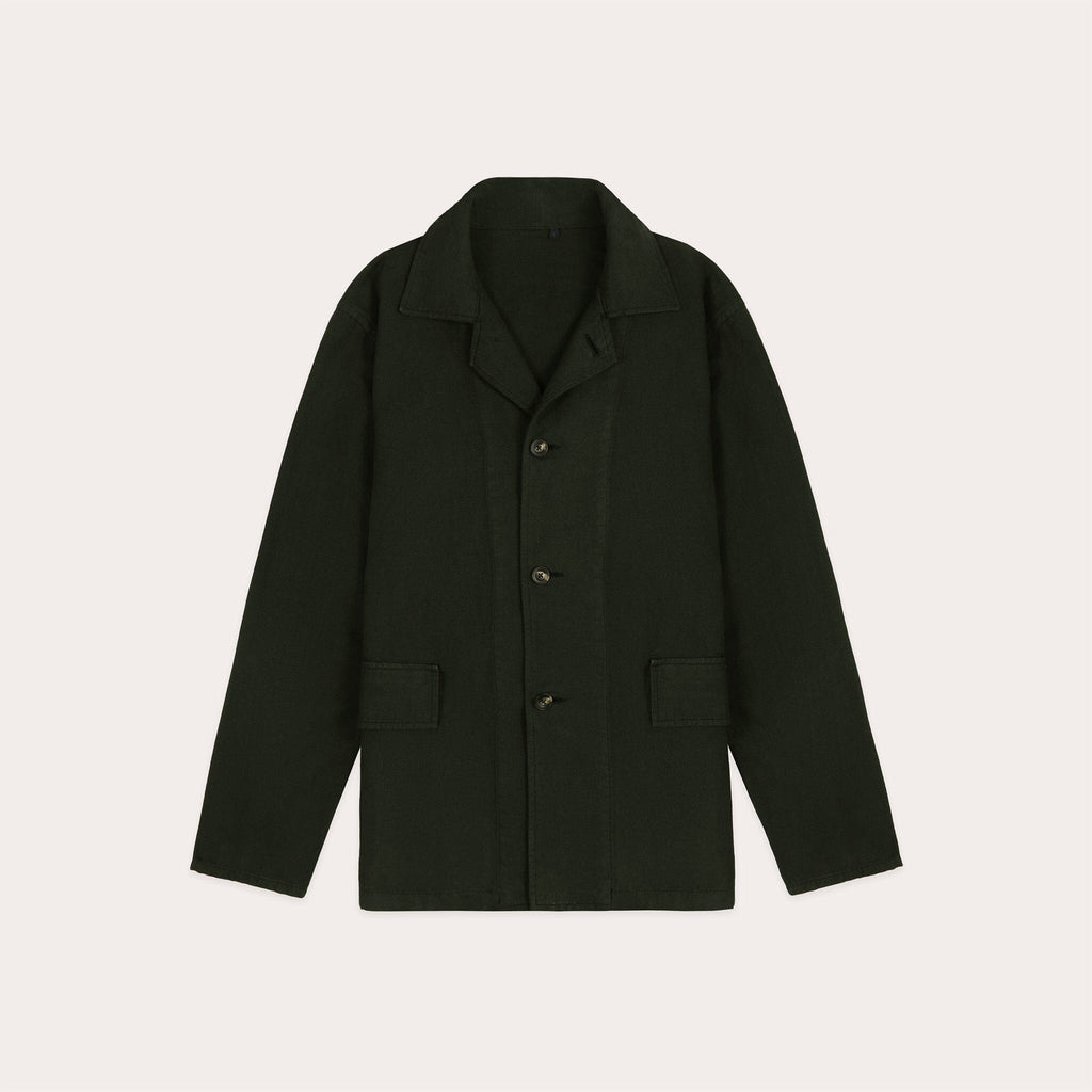 Veste De Travail En Coton Et Lin Verte