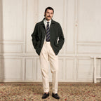 Veste De Travail En Coton Et Lin Verte