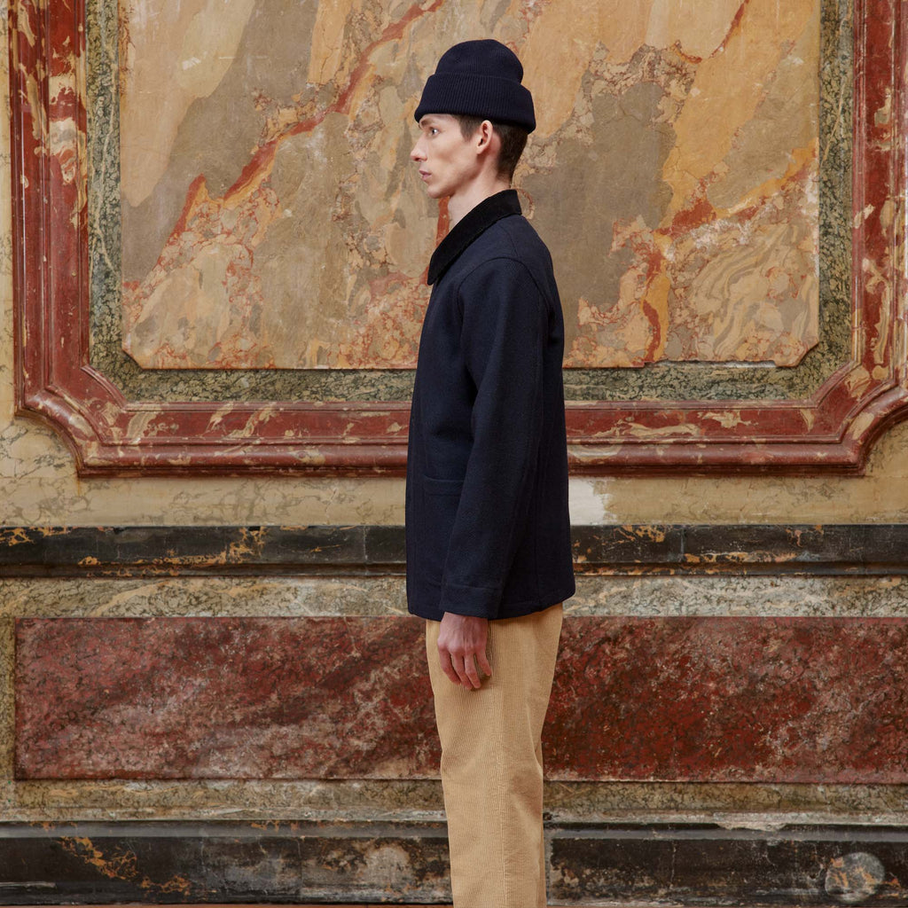Veste De Travail En Laine Marine