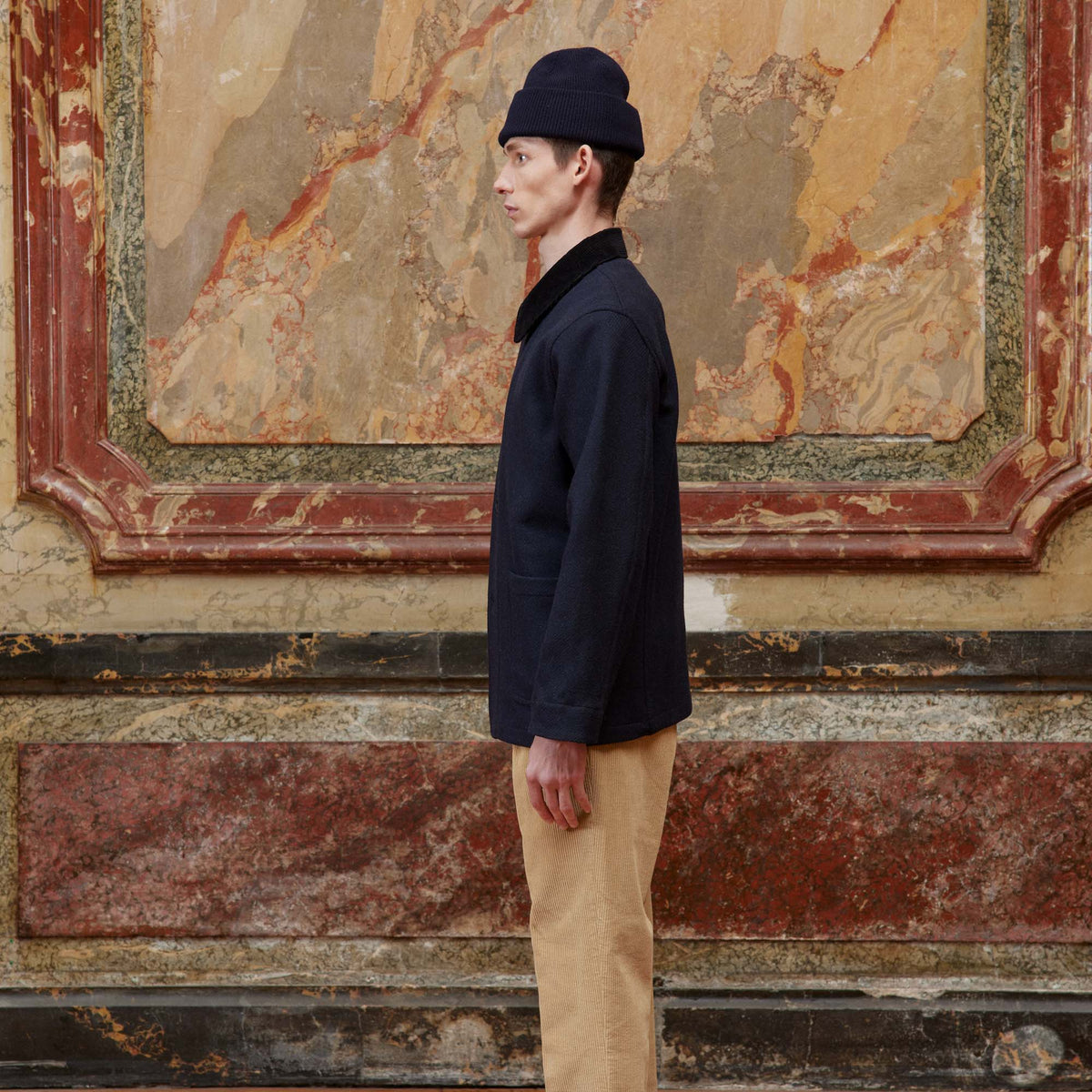 Veste De Travail En Laine Marine