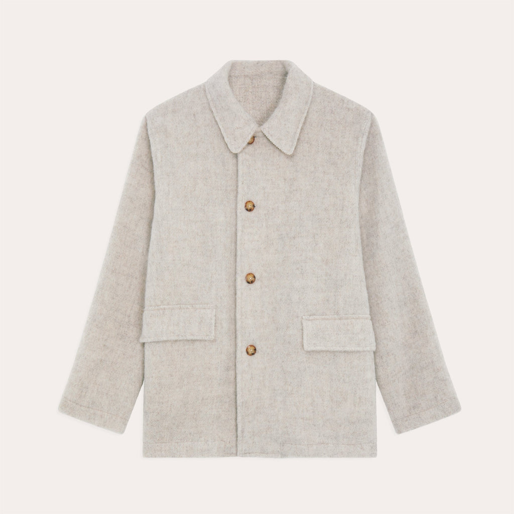 Veste De Travail En Laine Shaggy Dog Beige Chiné