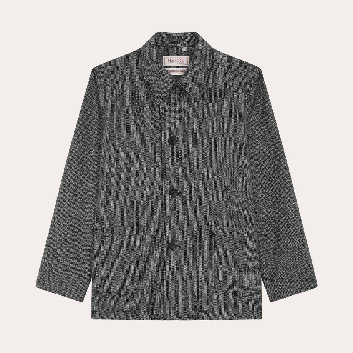 Veste De Travail En Laine Nattée Grise