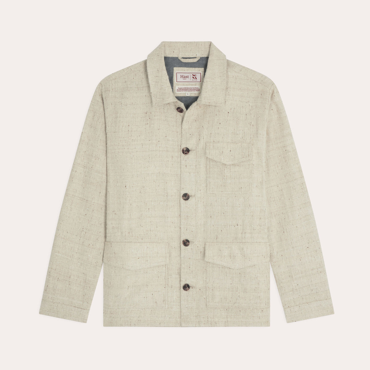 Veste Atelier En Soie Tussah Beige Chiné