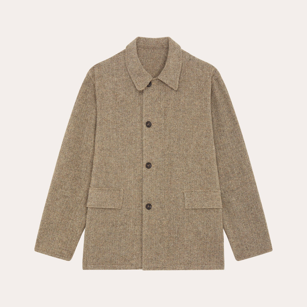 Veste De Travail En Laine À Chevrons Kaki