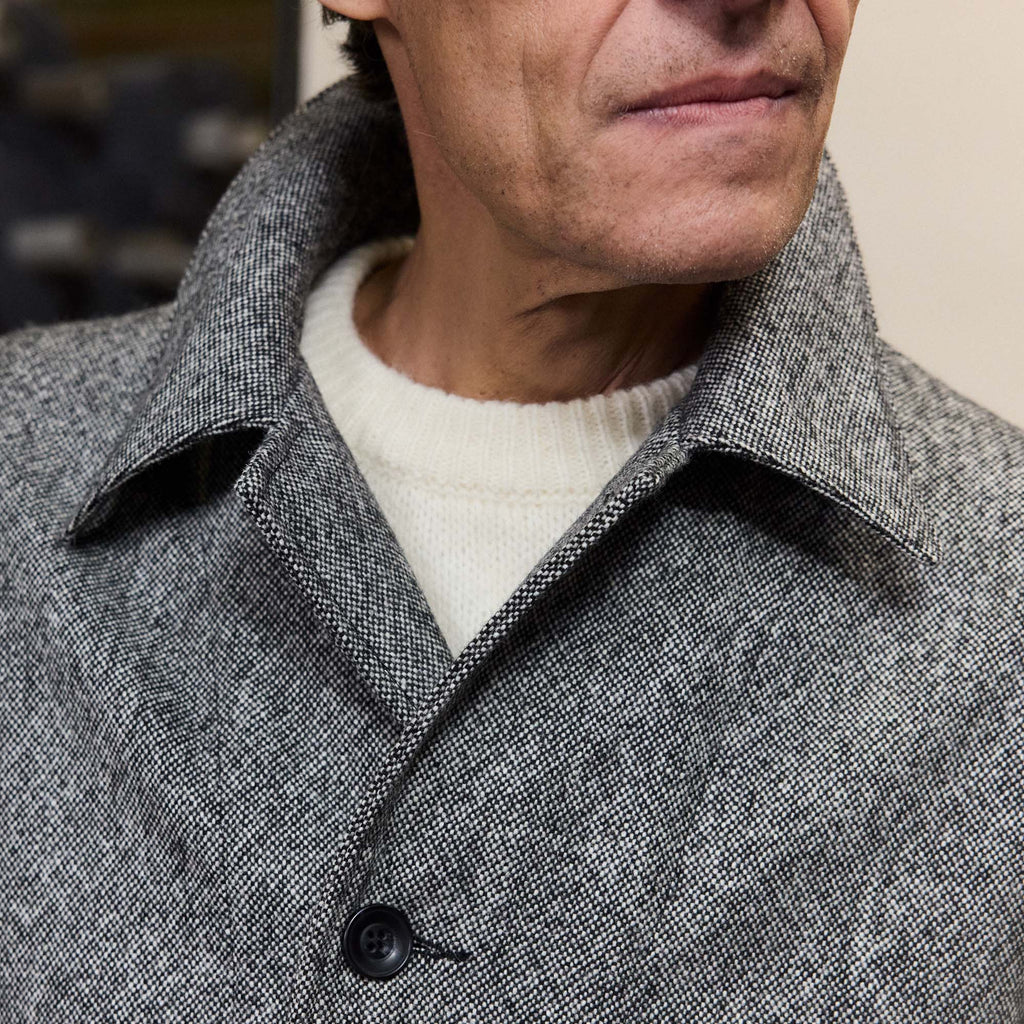 Veste De Travail En Laine Nattée Grise
