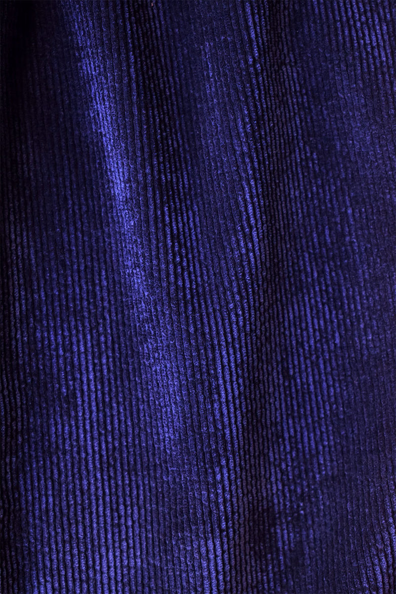 Pantalon Idéaliste En Velours Bleu Nuit