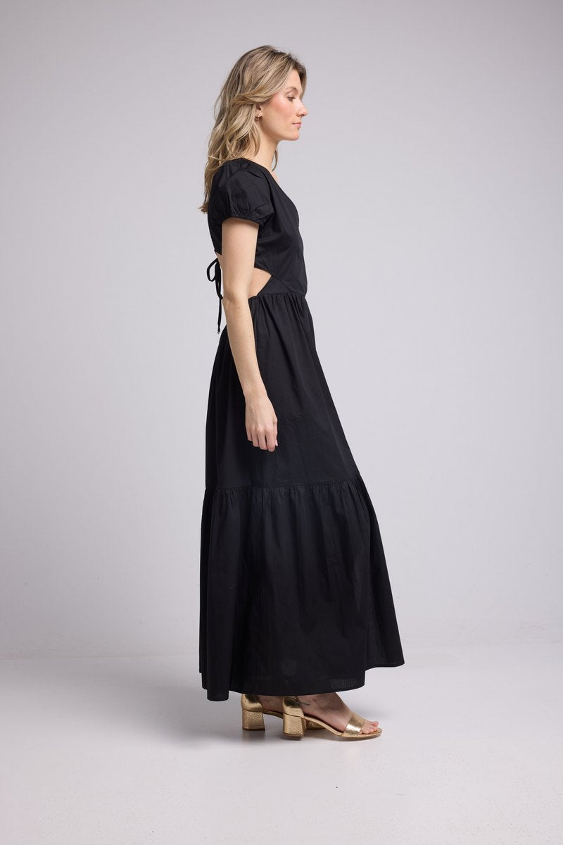 Robe Long Manches Courtes - Noir