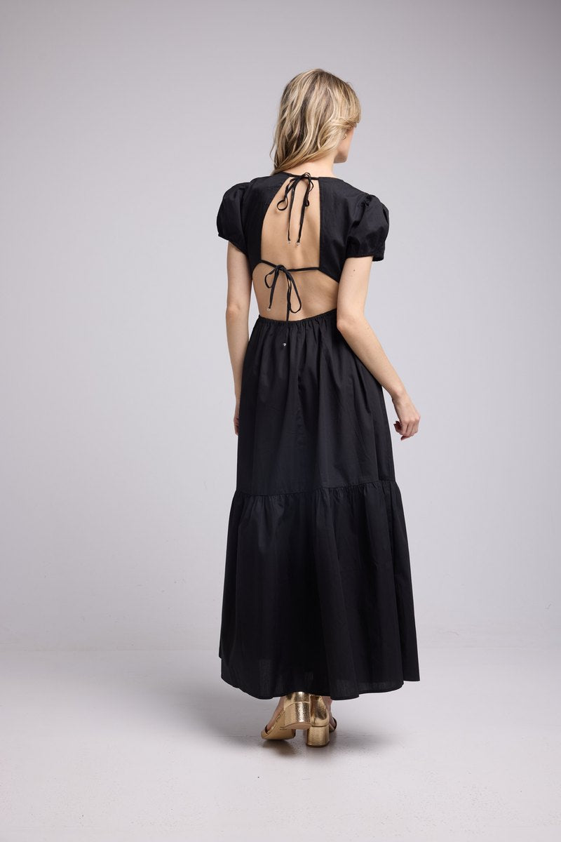 Robe Long Manches Courtes - Noir