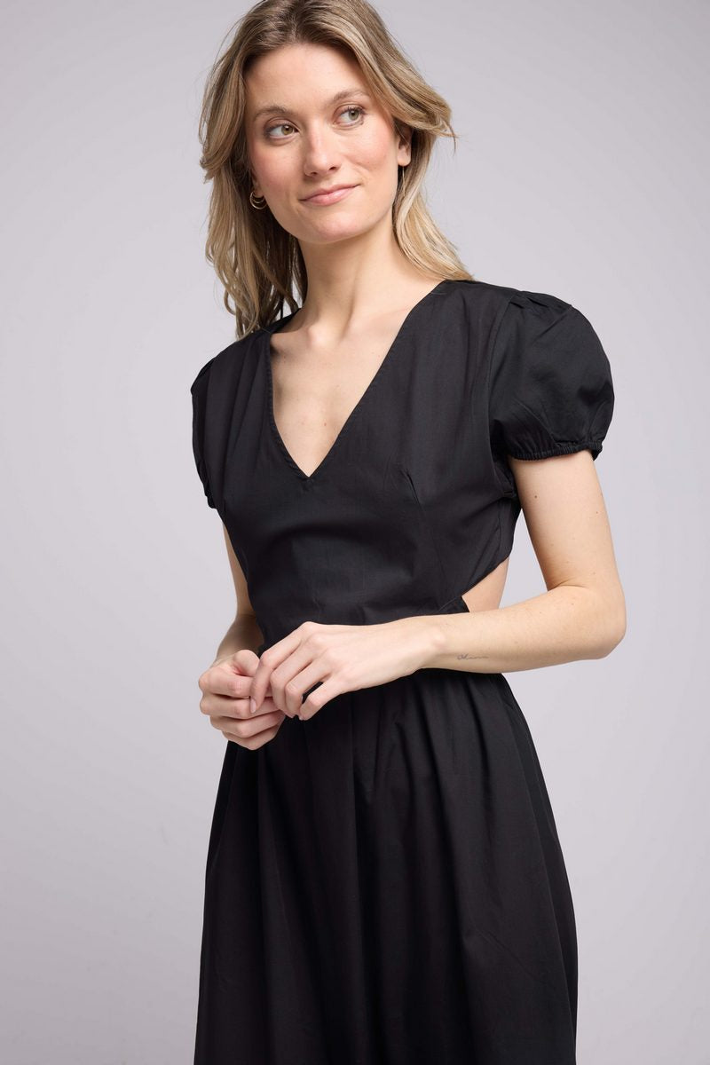 Robe Long Manches Courtes - Noir
