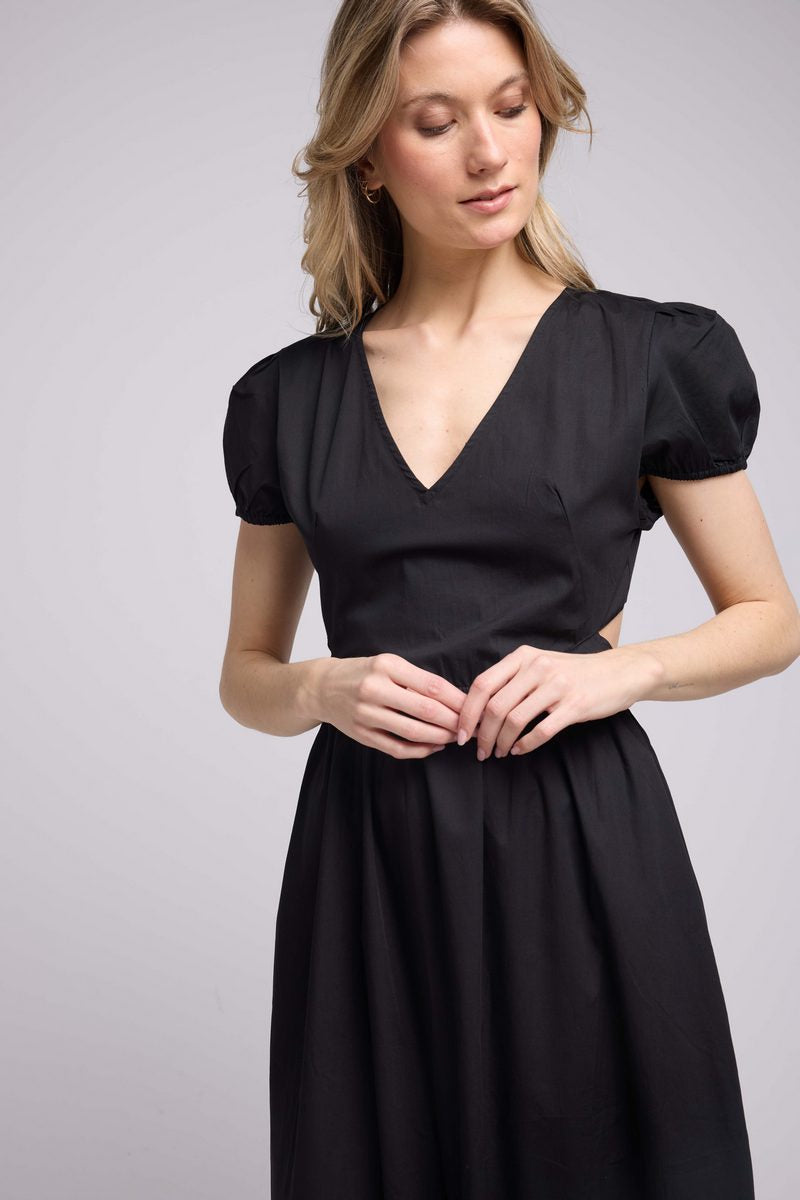Robe Long Manches Courtes - Noir