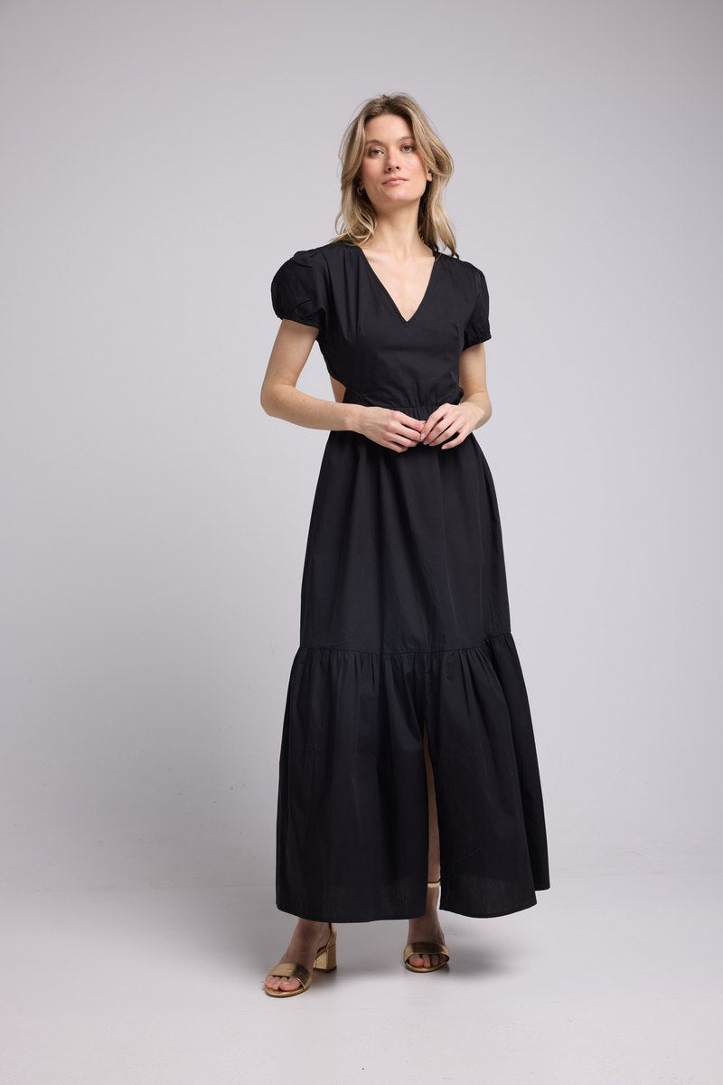 Robe Long Manches Courtes - Noir