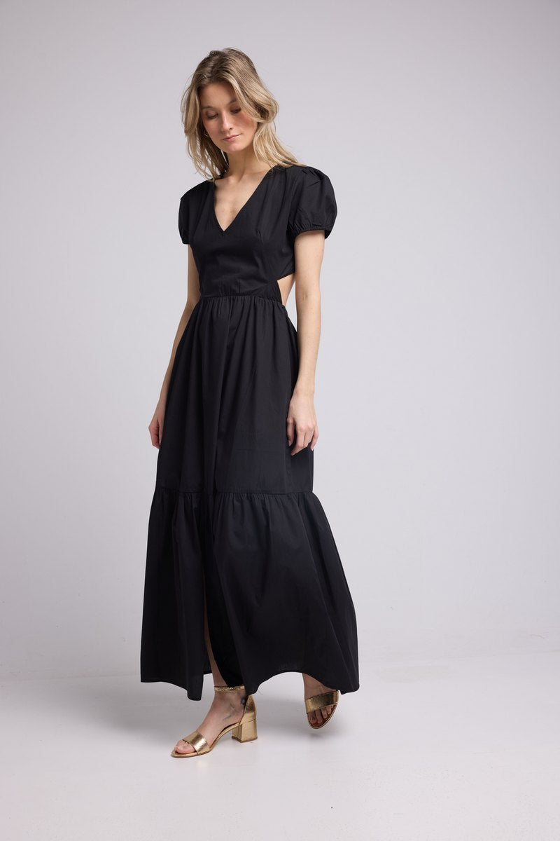 Robe Long Manches Courtes - Noir