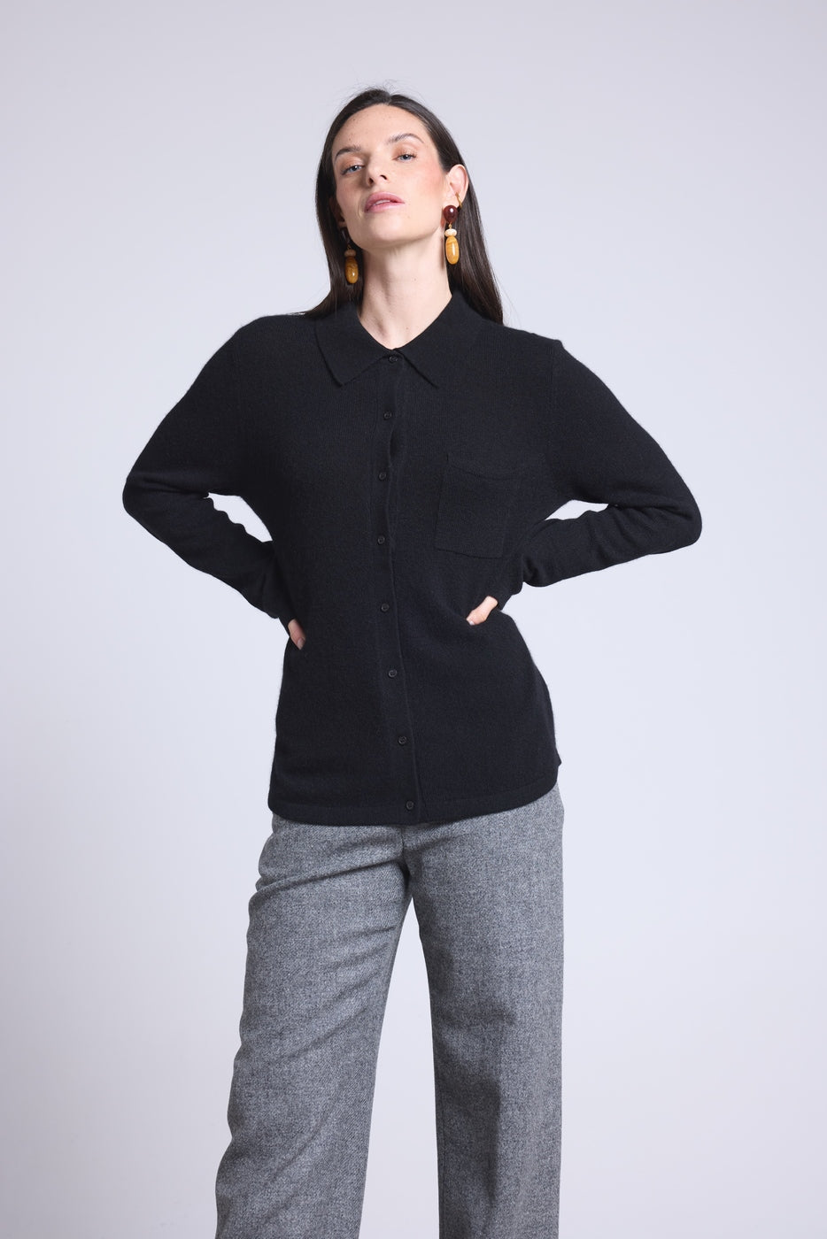 Chemise Boutonnee Femme Vera - Noir - Femme