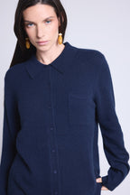Vera Women's Buttoned Shirt - Navy Blue - Women