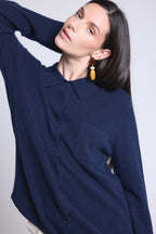 Vera Women's Buttoned Shirt - Navy Blue - Women