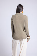 Chemise Boutonnee Femme Vera - Vert Khaki - Femme - 100% Cachemire
