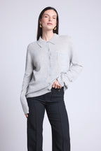Camisa abotonada Vera para mujer - Gris perla - Mujer
